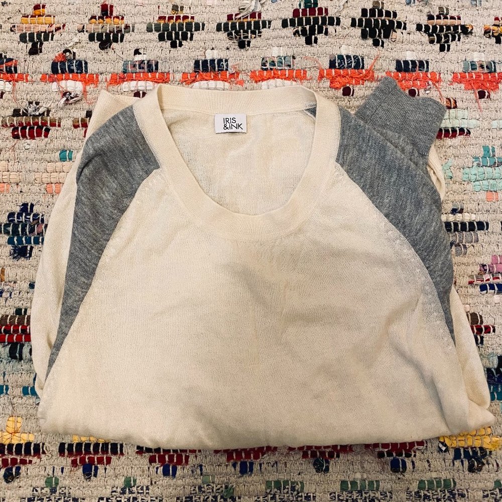 Iris & Ink, Luxury Cream / Grey Sweater